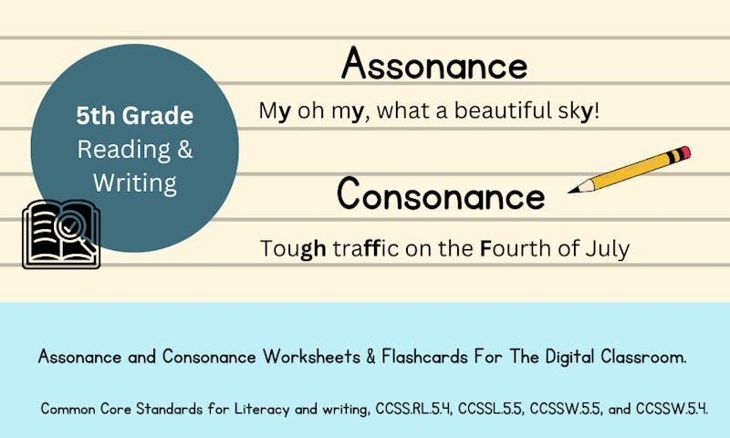 assonance worksheets, consonance worksheets, examples of assonance, examples of assonance