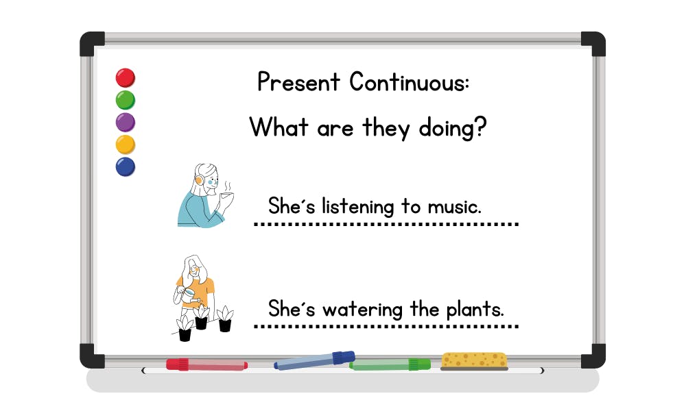 Present Continuous with Timeaver Quiz and Flashcards Grammar