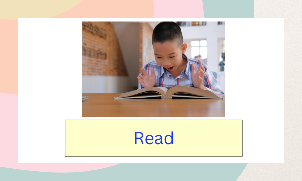 first grade verbs worksheets, boy reading