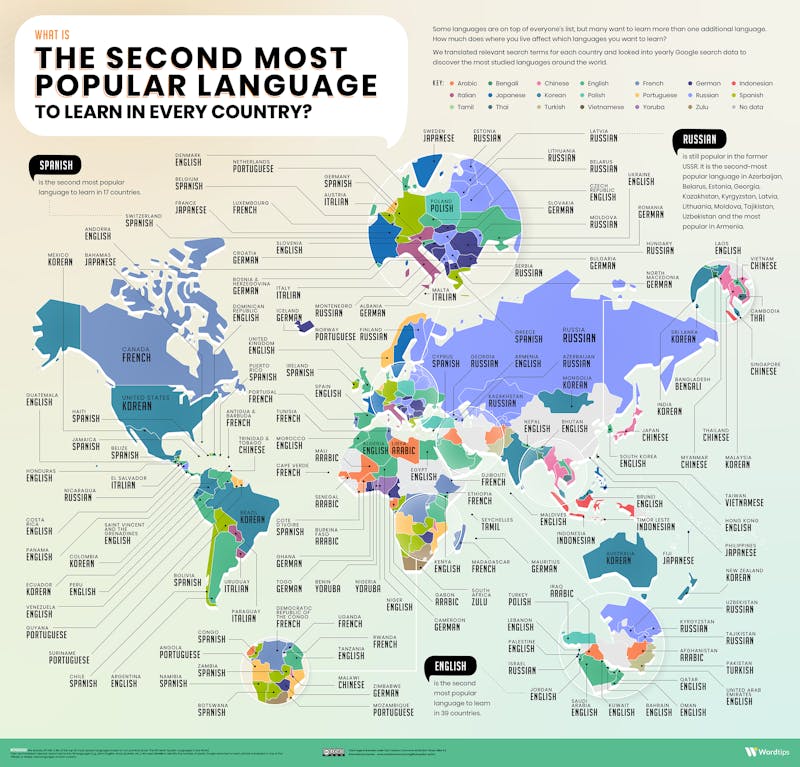 The Second Most Popular Language Around World Infographic