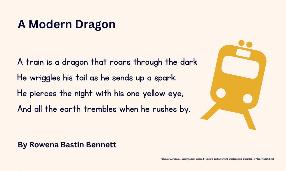 A Modern Dragon by Rowena Bastin Bennett, metaphors in poetry