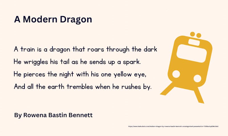 A Modern Dragon by Rowena Bastin Bennett, metaphors in poetry