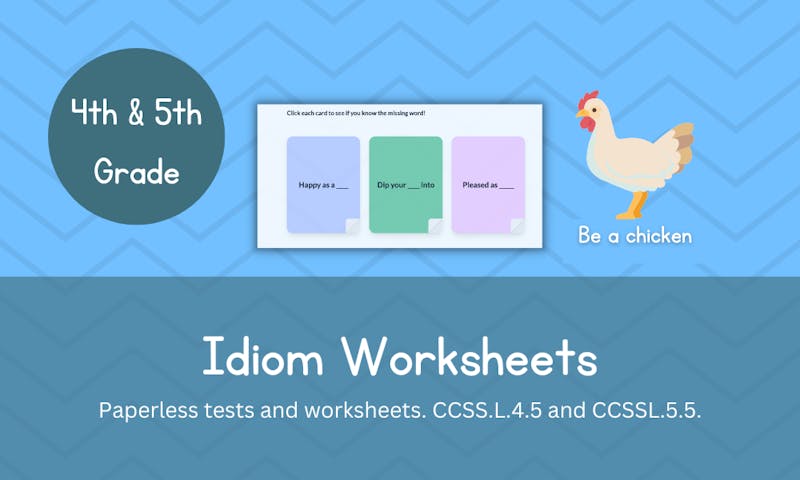 idiom worksheets for 4th and 5th grade