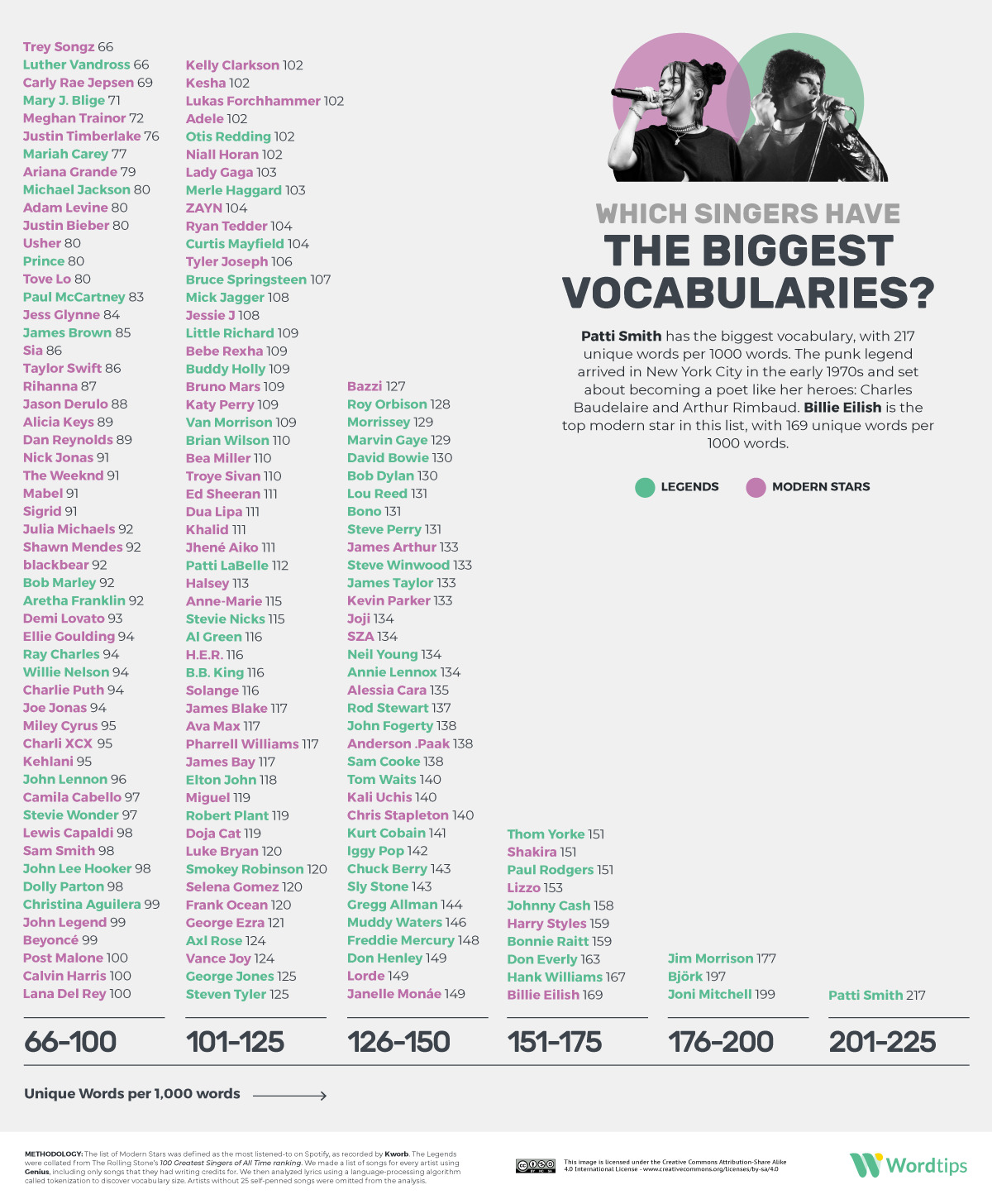 All Singers Vocabulary Infographic