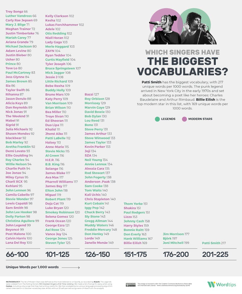 All Singers Vocabulary Infographic