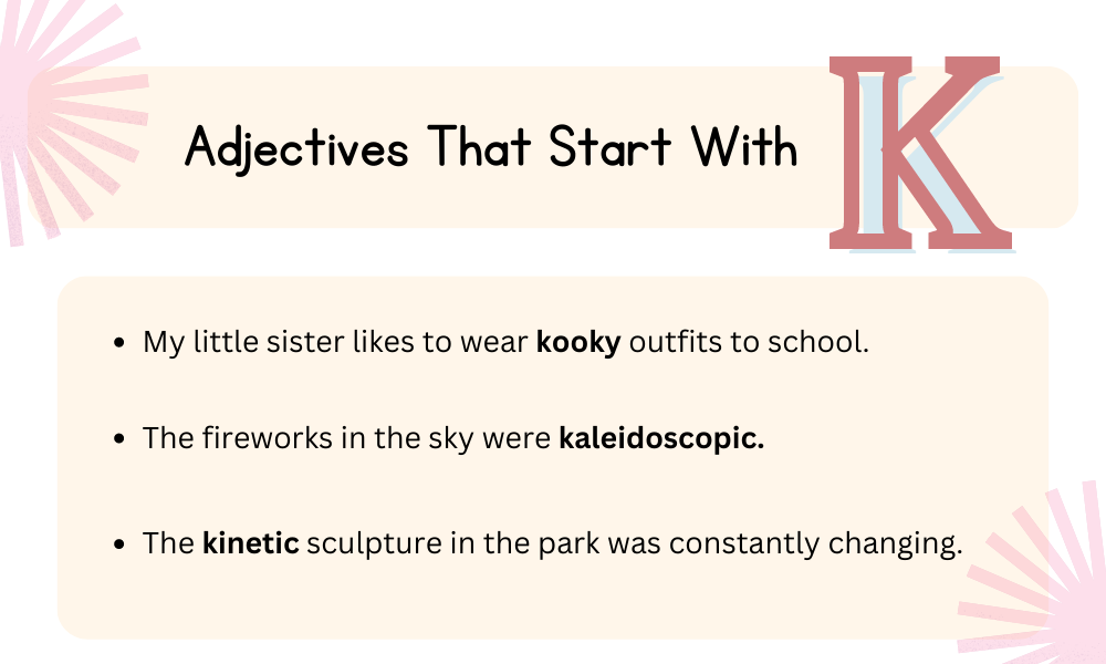positive adjectives that start with k for kids