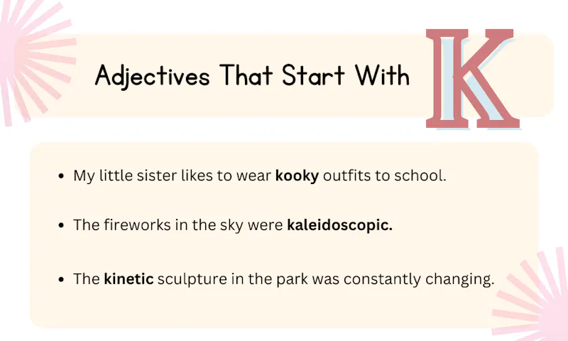 positive adjectives that start with k for kids