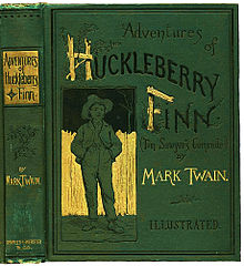 Adventures of Huckleberry Finn, Mark Twain book cover