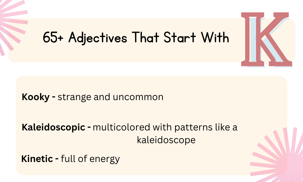 adjectives that start with k word list