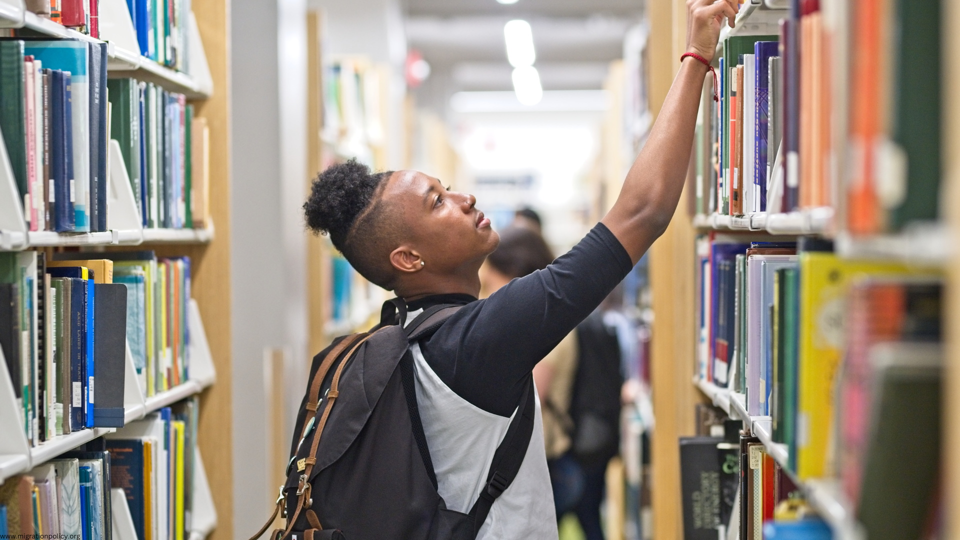 Undocumented student in the library