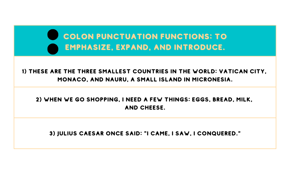 Colon Punctuation With Examples, Uses, And Grammar Explanations - Grammar