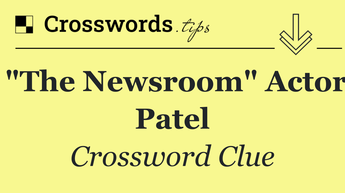 "The Newsroom" actor Patel