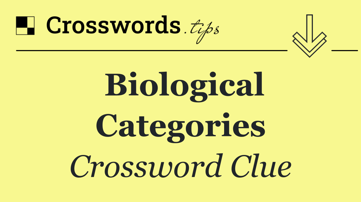 Biological categories