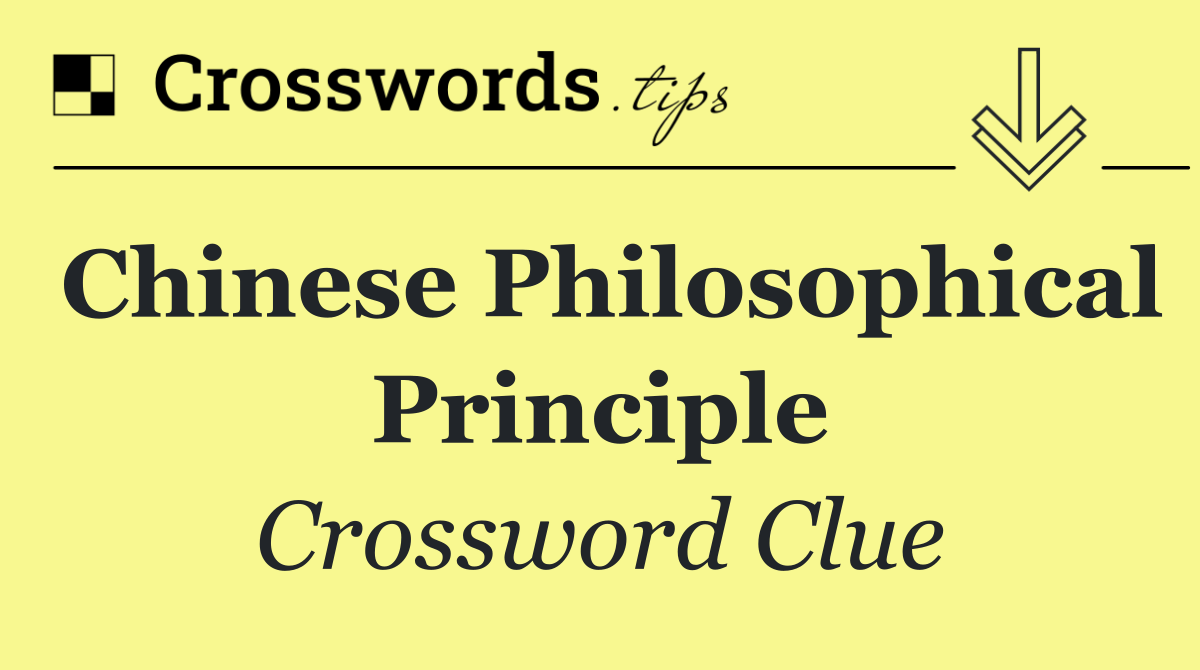 Chinese philosophical principle