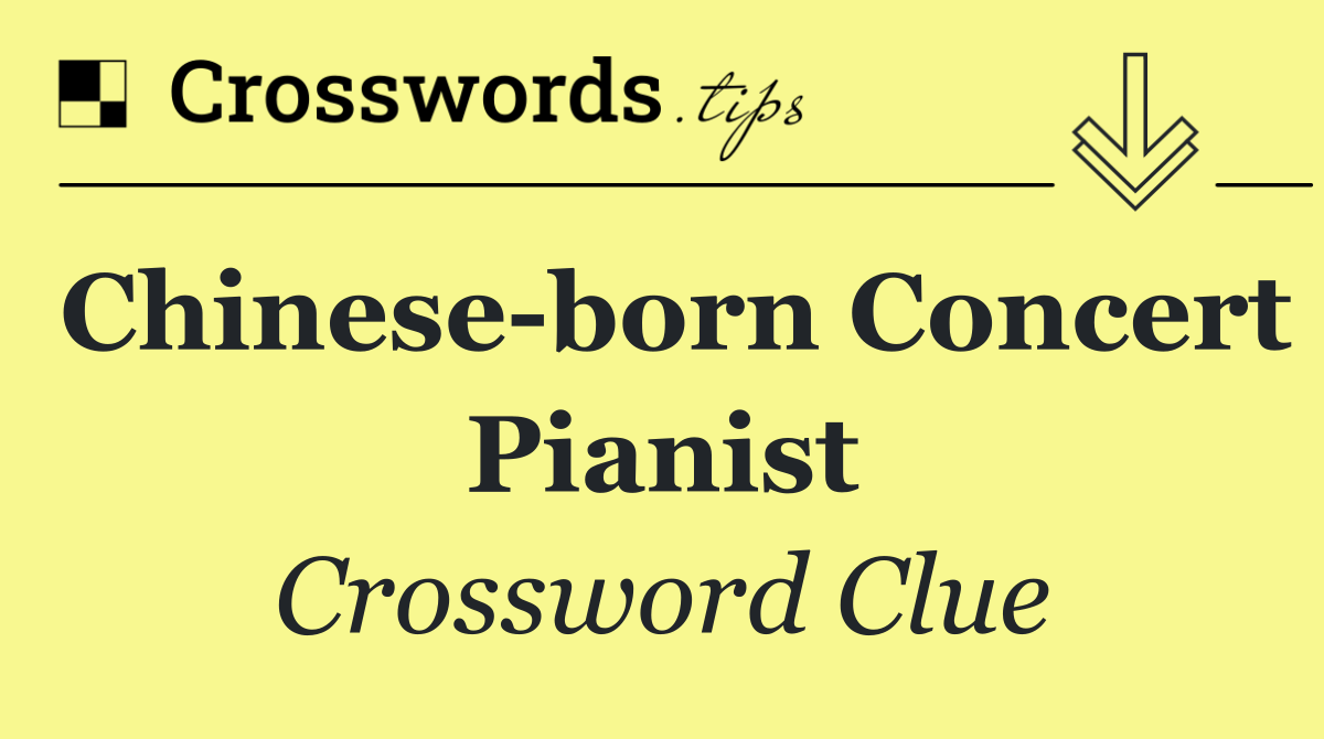Chinese born concert pianist