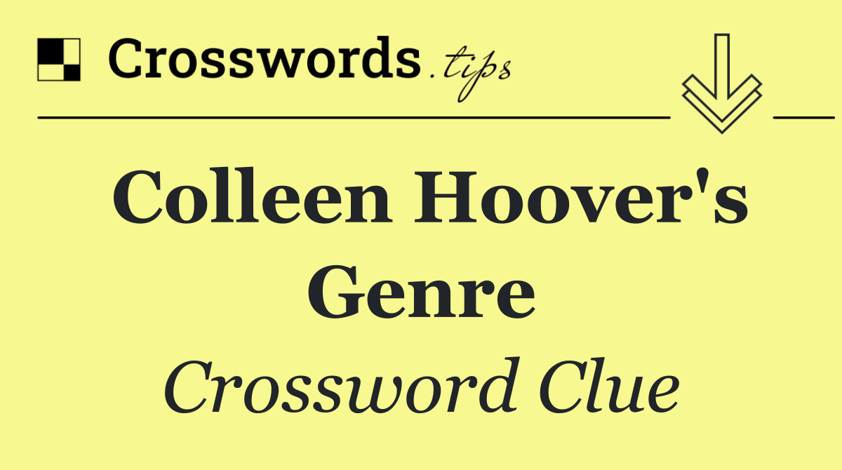 Colleen Hoover's genre