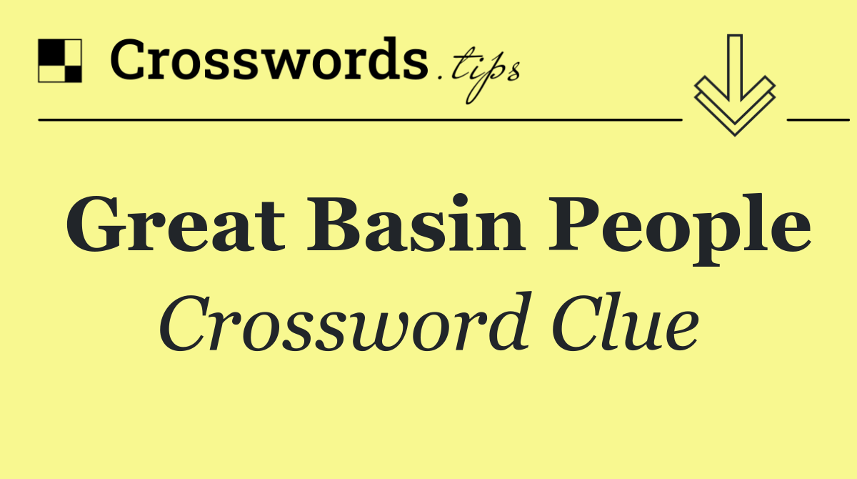 Great Basin people