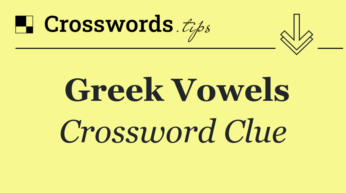 Greek vowels