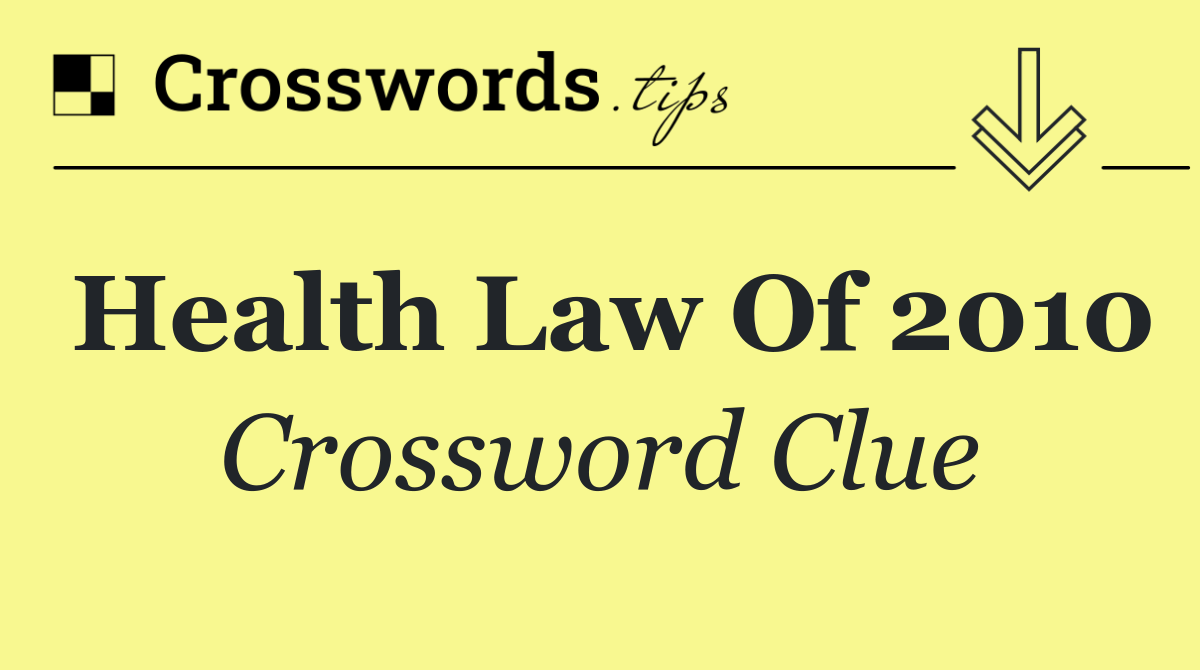 Health law of 2010