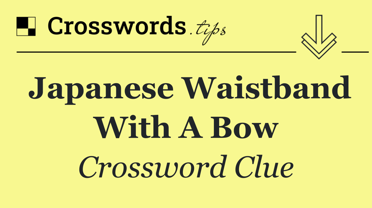 Japanese waistband with a bow