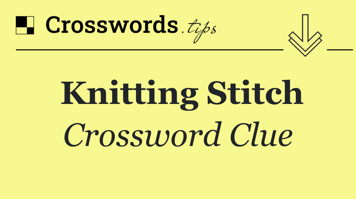 Knitting stitch