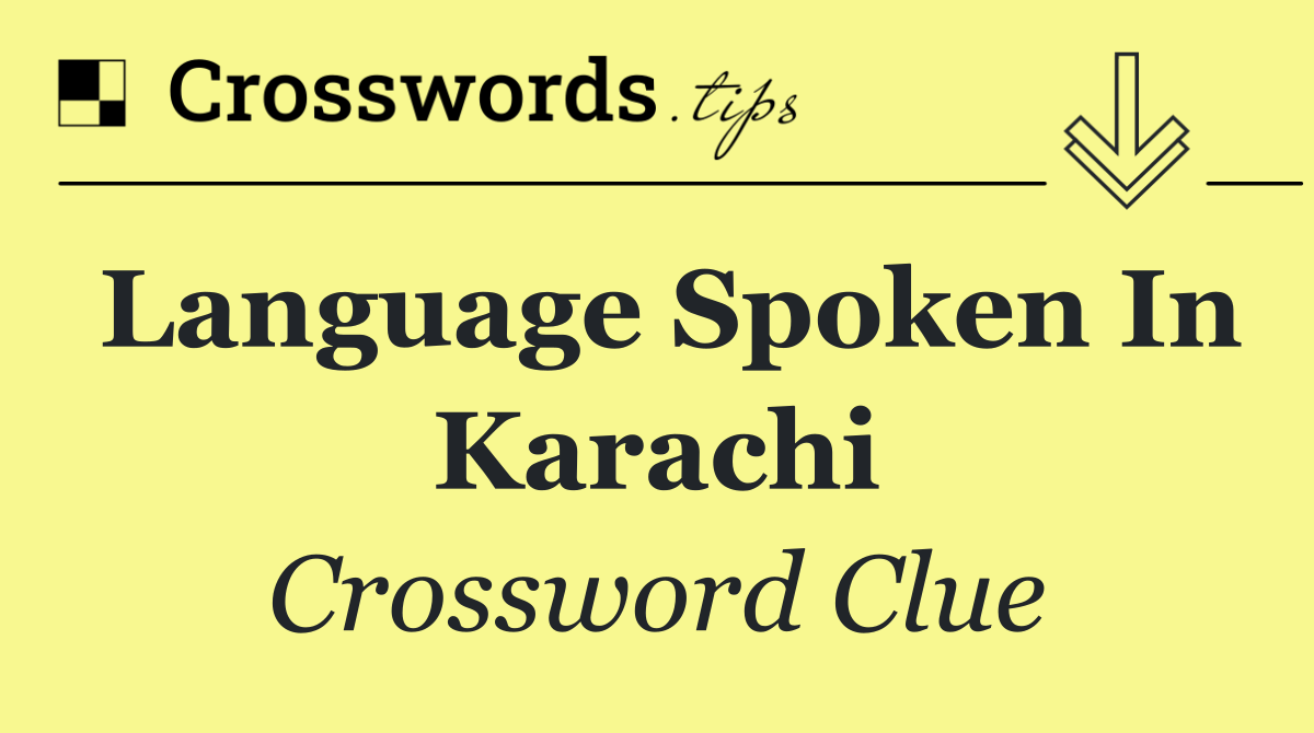 Language spoken in Karachi