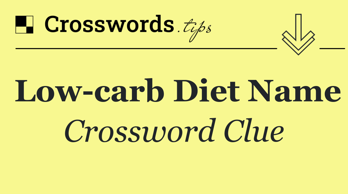 Low carb diet name