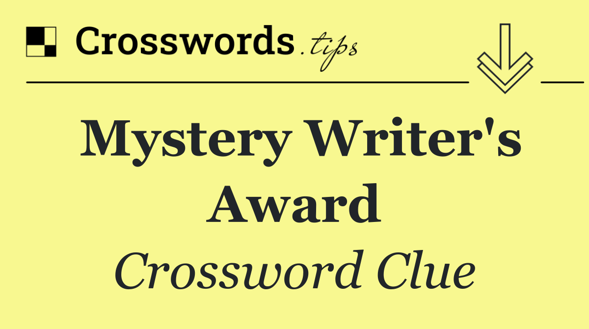 Mystery writer's award