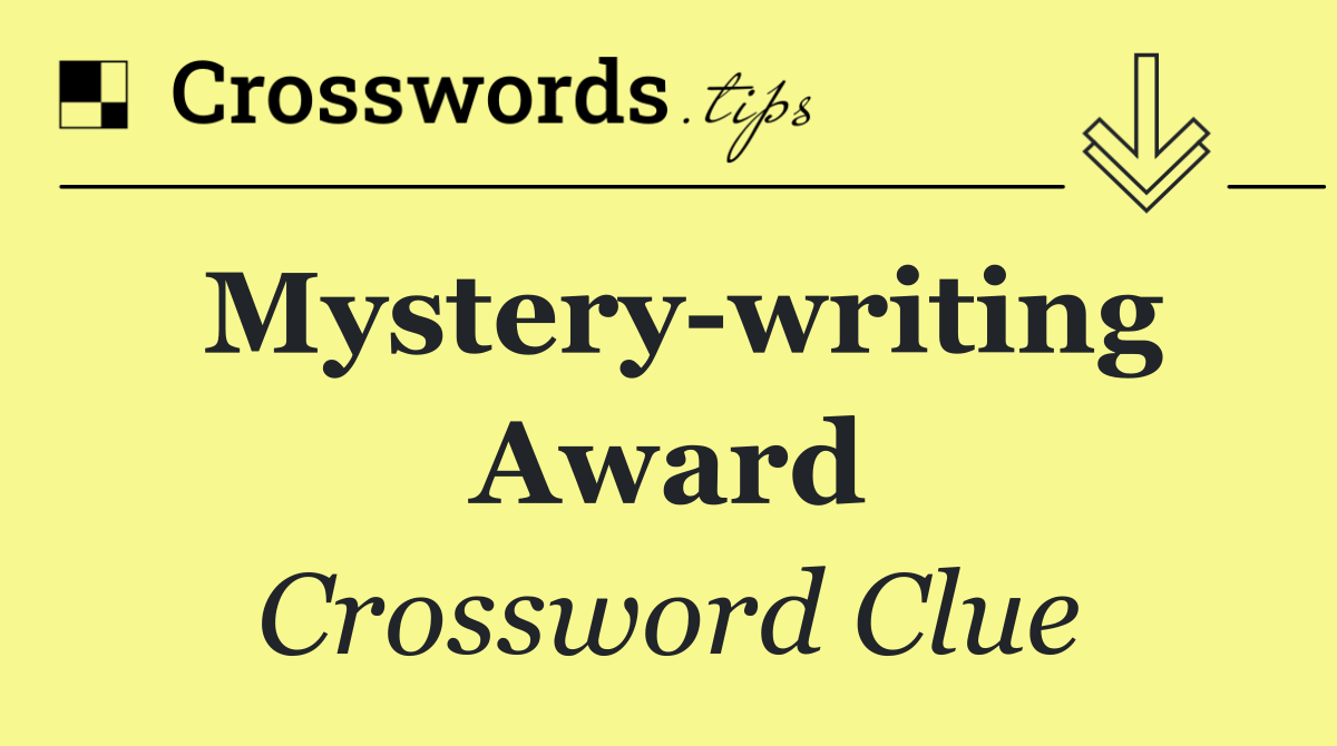 Mystery writing award