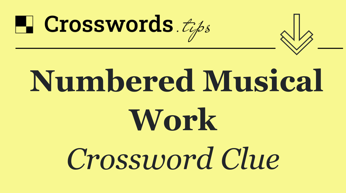 Numbered musical work