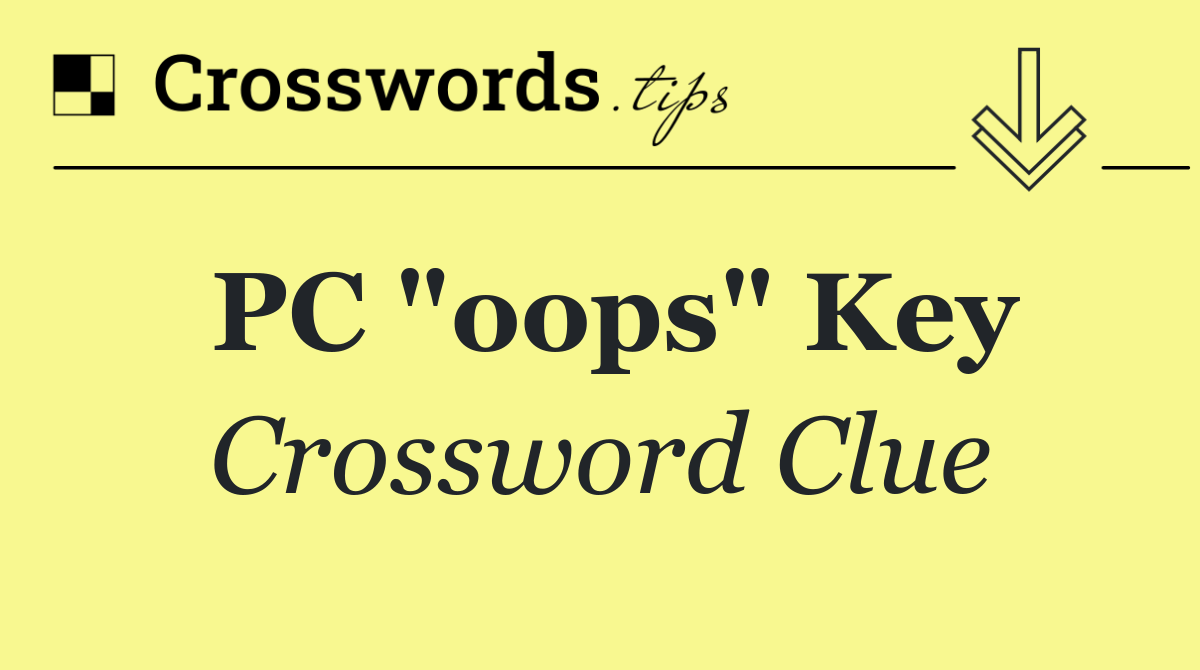 PC "oops" key