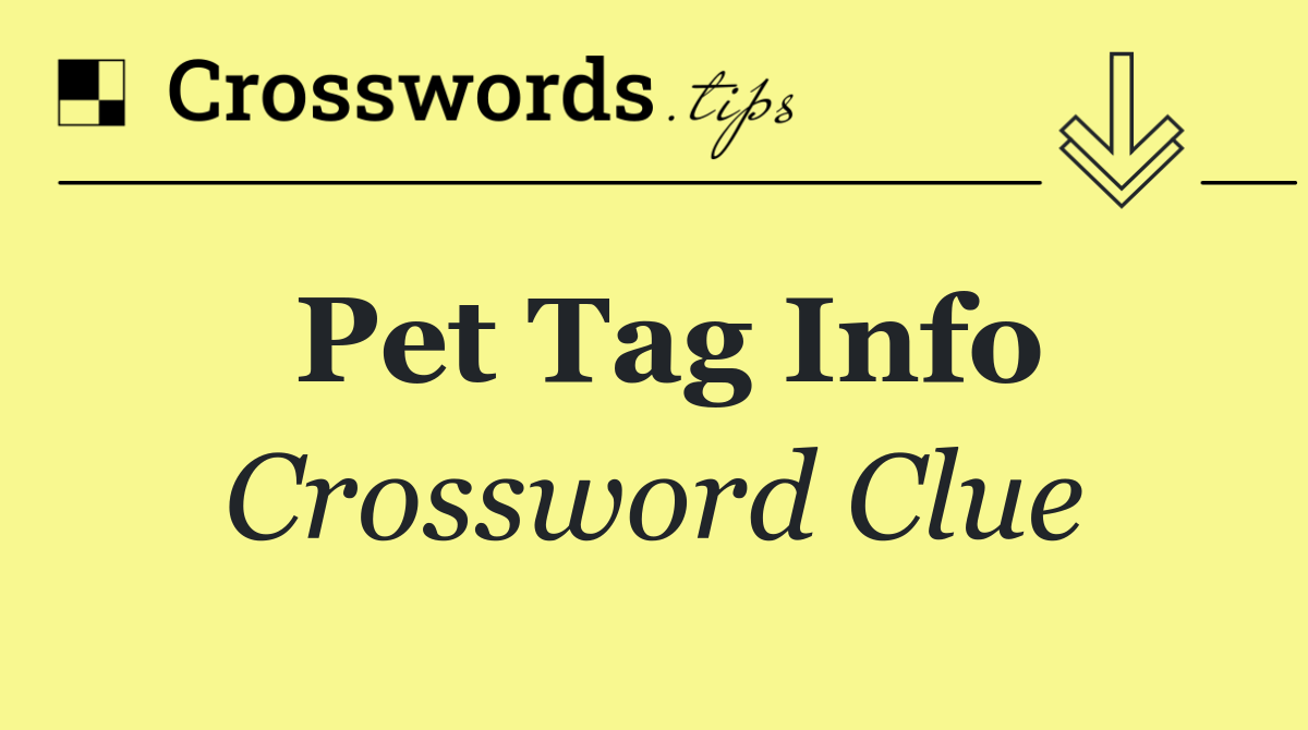 Pet tag info