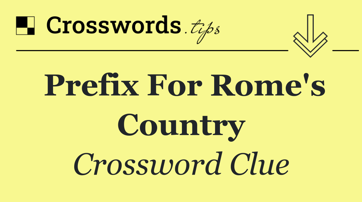 Prefix for Rome's country