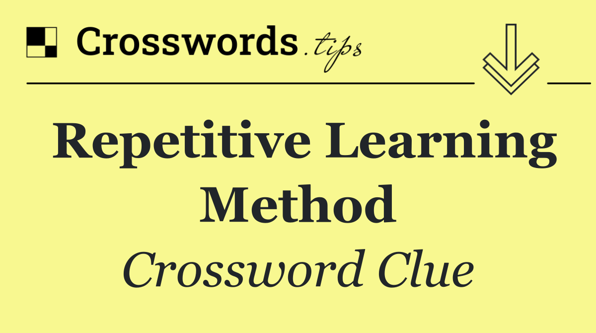 Repetitive learning method