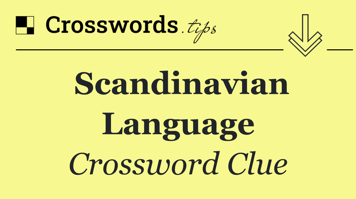 Scandinavian language