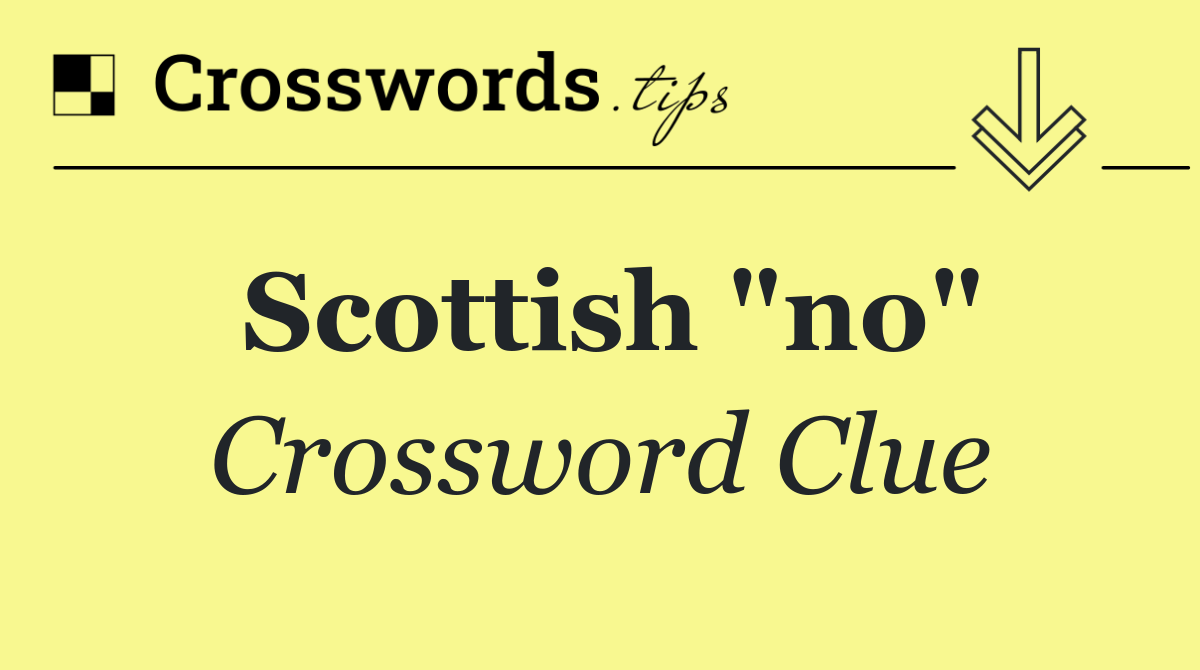 Scottish "no"