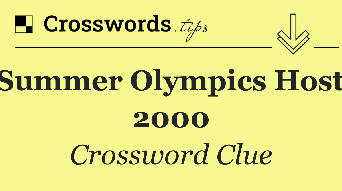 Summer Olympics host, 2000