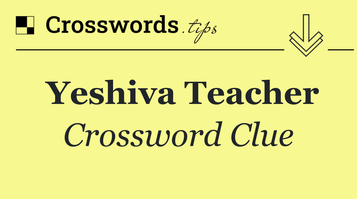 Yeshiva teacher