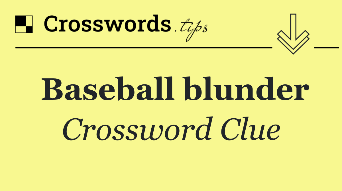 Baseball blunder
