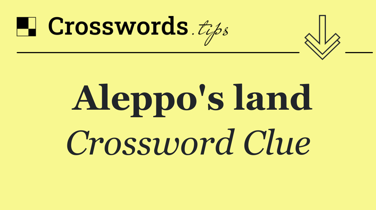 Aleppo's land