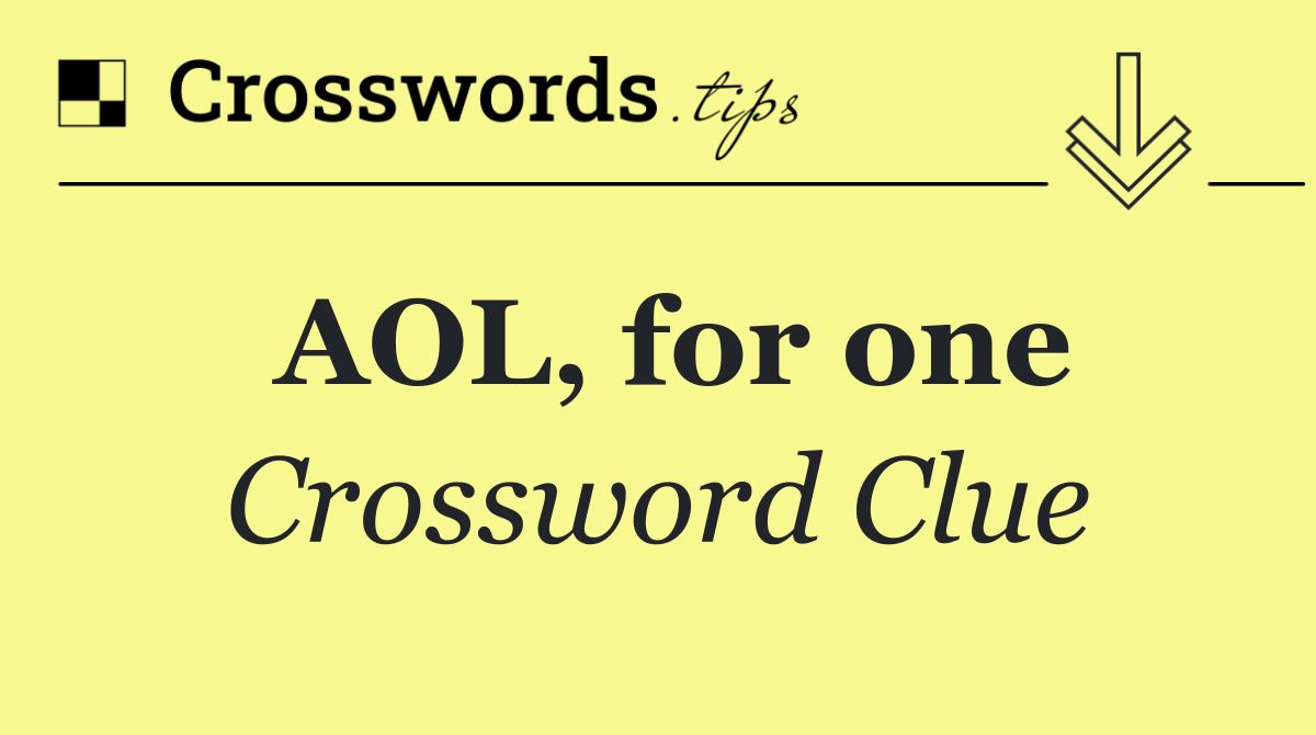 AOL, for one