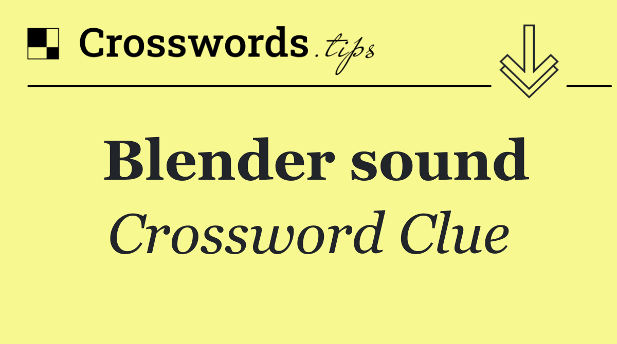 Blender sound