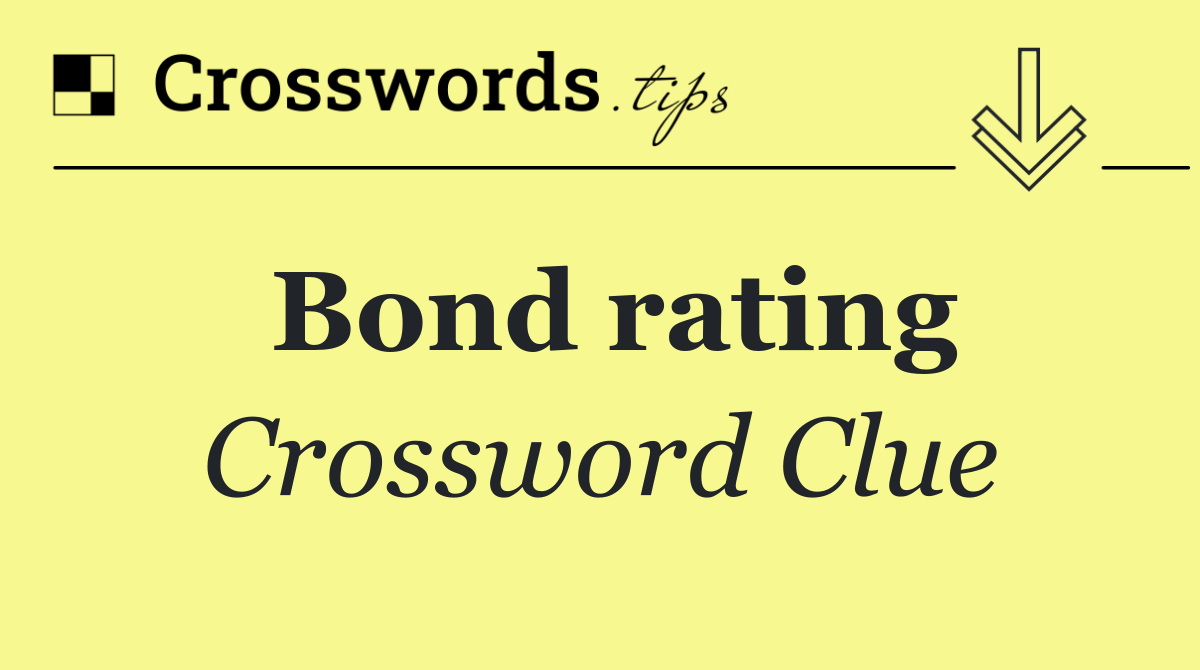 Bond rating