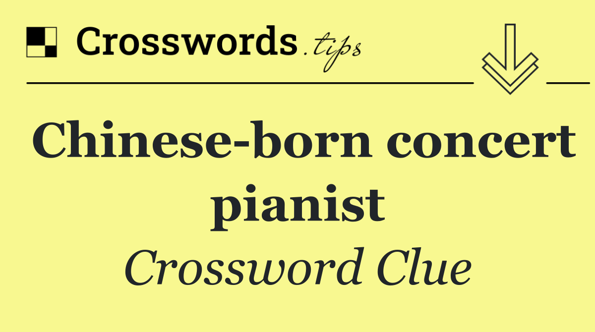 Chinese born concert pianist