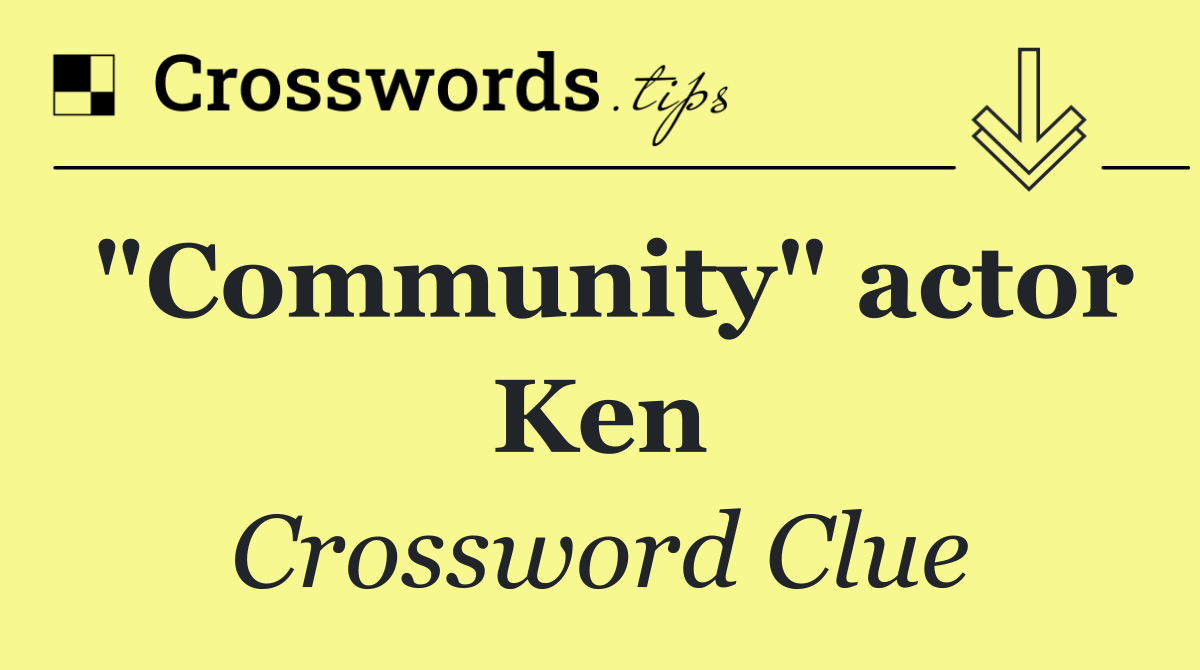 "Community" actor Ken