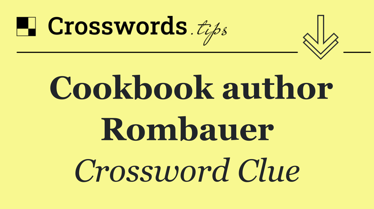 Cookbook author Rombauer