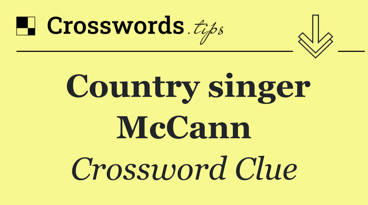Country singer McCann