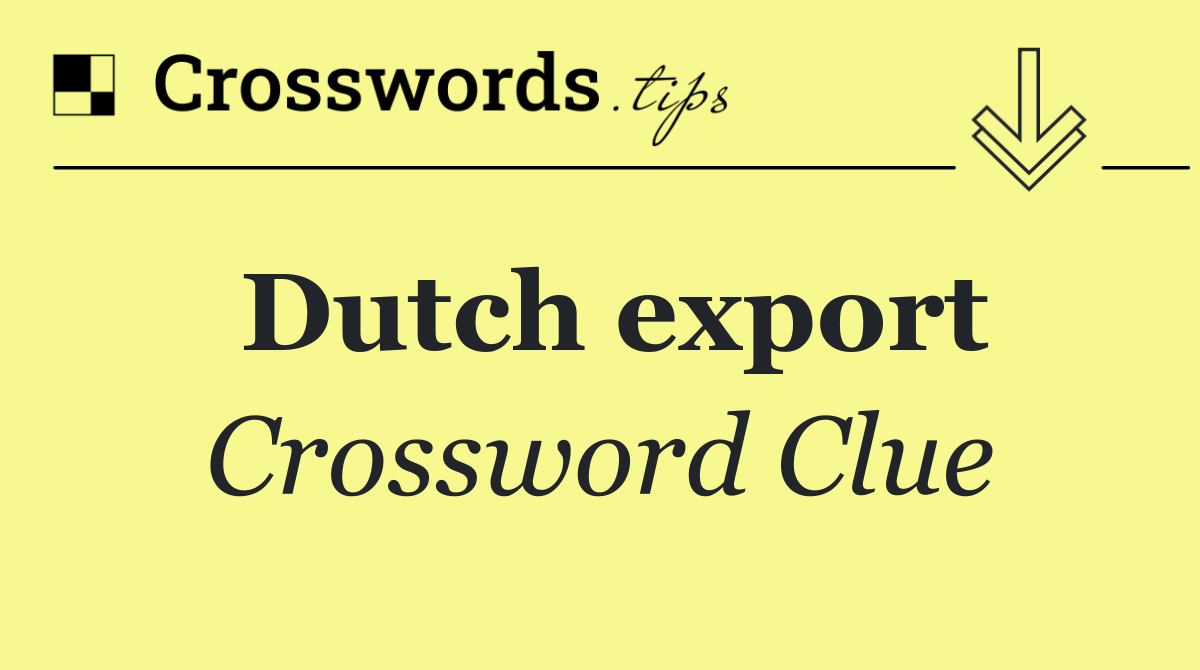 Dutch export