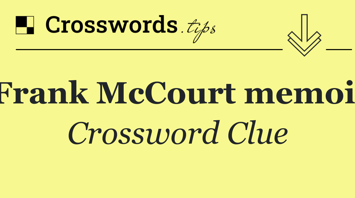 Frank McCourt memoir
