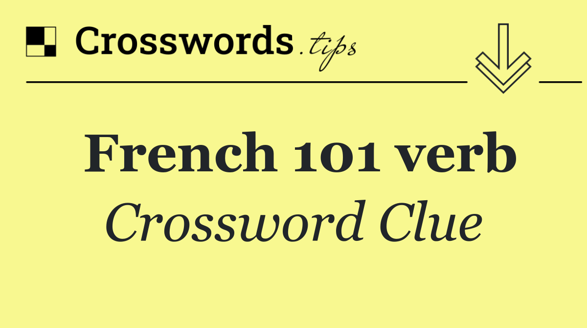 French 101 verb